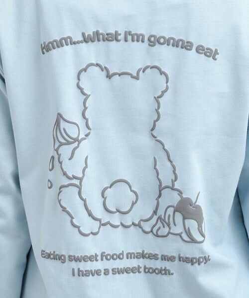 PINK-latte / ピンク ラテ Tシャツ | 発泡クリームくまちゃんロンT | 詳細7