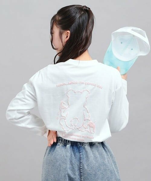 PINK-latte / ピンク ラテ Tシャツ | 発泡クリームくまちゃんロンT | 詳細8