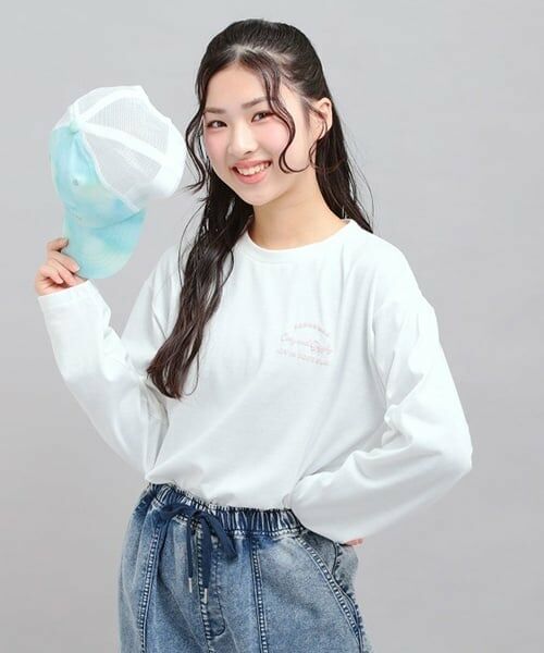 PINK-latte / ピンク ラテ Tシャツ | 発泡クリームくまちゃんロンT（オフ ホワイト）