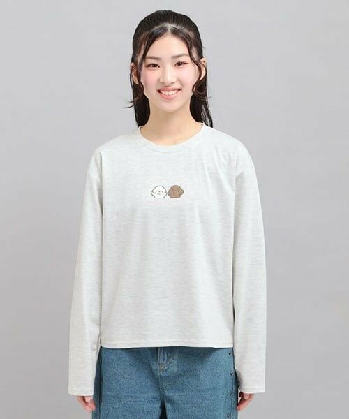 PINK-latte / ピンク ラテ Tシャツ | プチプラワンちゃんサガラロンT | 詳細1