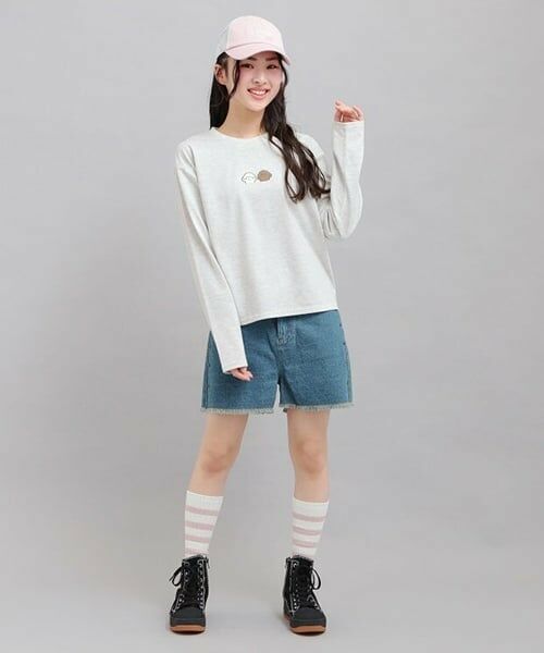 PINK-latte / ピンク ラテ Tシャツ | プチプラワンちゃんサガラロンT | 詳細17