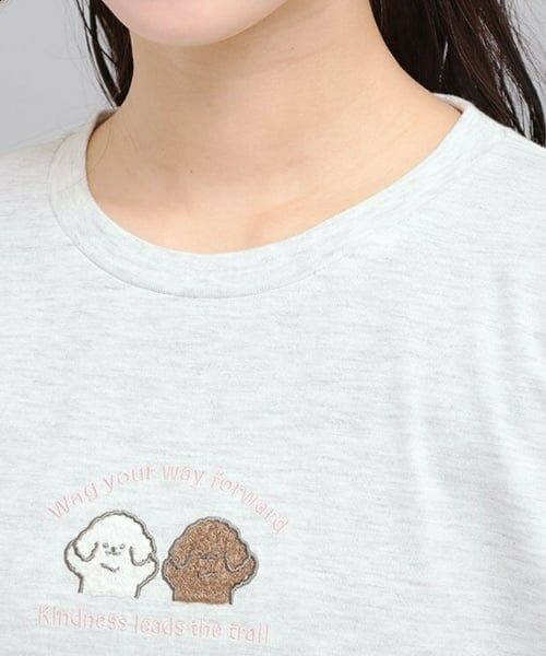 PINK-latte / ピンク ラテ Tシャツ | プチプラワンちゃんサガラロンT | 詳細4