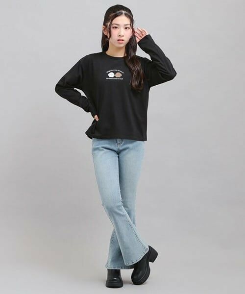 PINK-latte / ピンク ラテ Tシャツ | プチプラワンちゃんサガラロンT | 詳細8