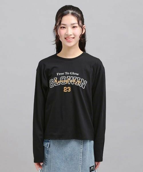 PINK-latte / ピンク ラテ Tシャツ | プチプラカレッジロゴT | 詳細1