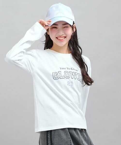 PINK-latte / ピンク ラテ Tシャツ | プチプラカレッジロゴT（オフ ホワイト）