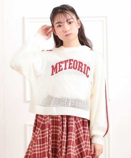 PINK-latte / ピンク ラテ パーカー | 【セットアイテム】メッシュニットパーカー＋ロンT（オフ ホワイト）