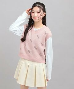 PINK-latte / ピンク ラテ Tシャツ | 【セットアイテム】ニットベスト＋ロンT