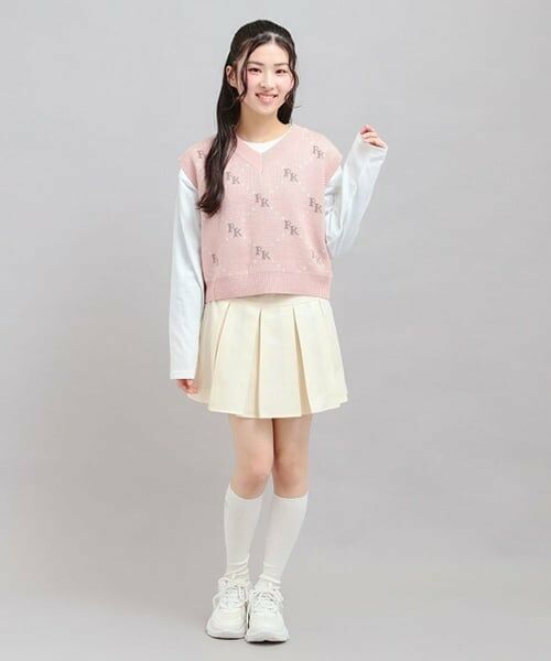 PINK-latte / ピンク ラテ Tシャツ | 【セットアイテム】ニットベスト＋ロンT | 詳細1