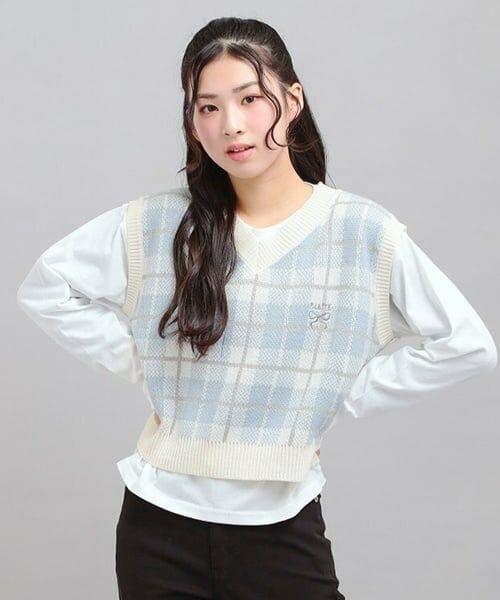 PINK-latte / ピンク ラテ Tシャツ | 【セットアイテム】ニットベスト＋ロンT | 詳細6