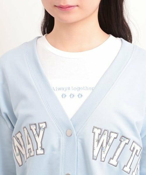 PINK-latte / ピンク ラテ カーディガン・ボレロ | Vネックカレッジアップリケ裏毛カーディガン | 詳細4