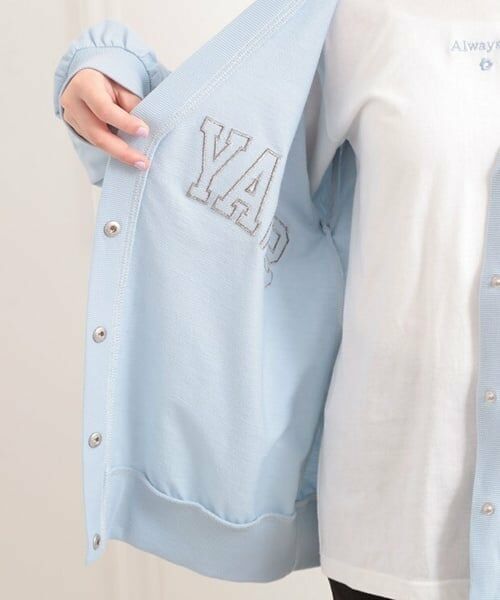 PINK-latte / ピンク ラテ カーディガン・ボレロ | Vネックカレッジアップリケ裏毛カーディガン | 詳細8