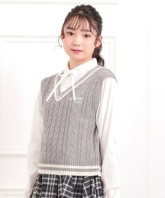 PINK-latte / ピンク ラテ シャツ・ブラウス | ニットベストレイヤード長袖シャツ