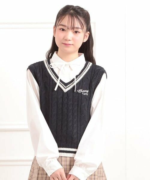 PINK-latte / ピンク ラテ シャツ・ブラウス | ニットベストレイヤード長袖シャツ | 詳細16