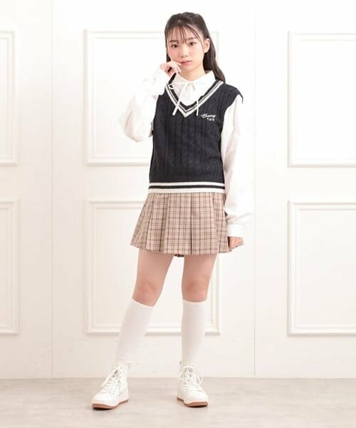 PINK-latte / ピンク ラテ シャツ・ブラウス | ニットベストレイヤード長袖シャツ | 詳細17