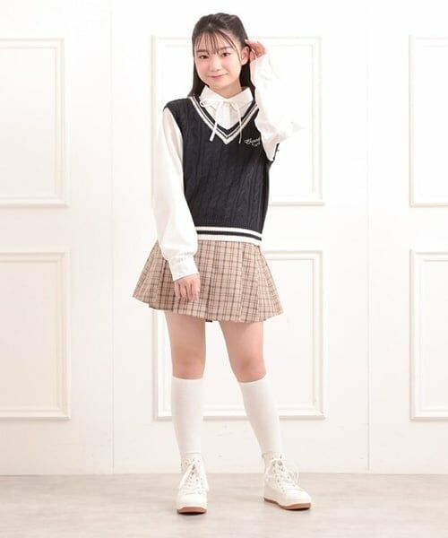 PINK-latte / ピンク ラテ シャツ・ブラウス | ニットベストレイヤード長袖シャツ | 詳細18