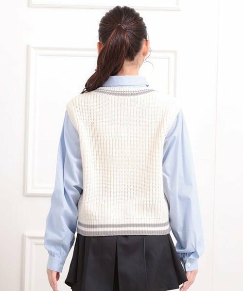 PINK-latte / ピンク ラテ シャツ・ブラウス | ニットベストレイヤード長袖シャツ | 詳細3