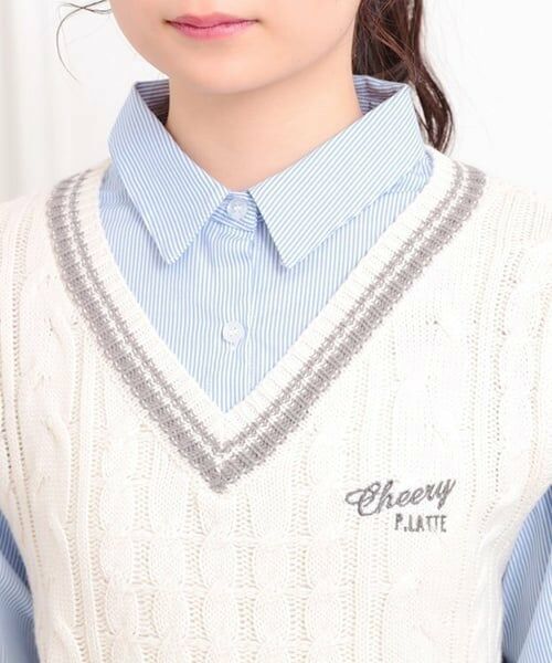 PINK-latte / ピンク ラテ シャツ・ブラウス | ニットベストレイヤード長袖シャツ | 詳細5