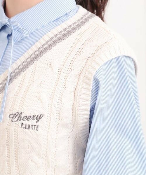 PINK-latte / ピンク ラテ シャツ・ブラウス | ニットベストレイヤード長袖シャツ | 詳細6