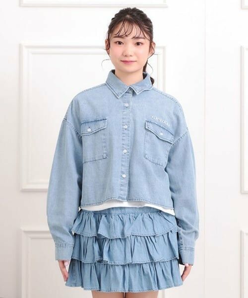 PINK-latte / ピンク ラテ シャツ・ブラウス | 【セットアイテム】短丈デニムシャツ＋ロンT | 詳細1