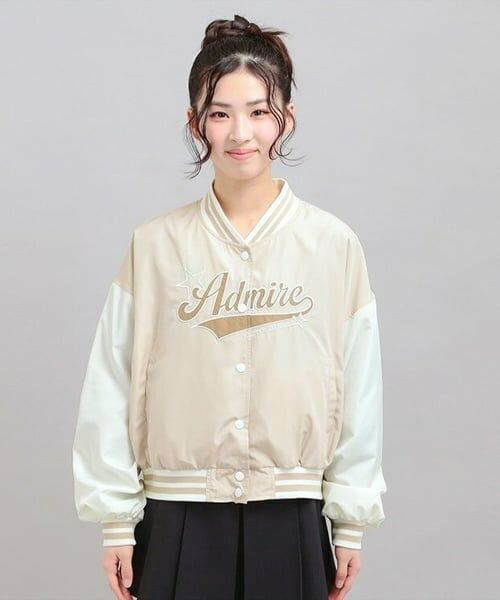 PINK-latte / ピンク ラテ ブルゾン | チアロゴアップリケスタジャン | 詳細1