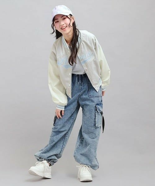 PINK-latte / ピンク ラテ ブルゾン | チアロゴアップリケスタジャン | 詳細12