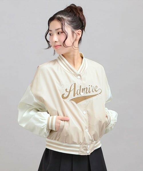 PINK-latte / ピンク ラテ ブルゾン | チアロゴアップリケスタジャン | 詳細19