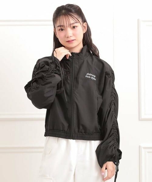 PINK-latte / ピンク ラテ ブルゾン | 袖ドロストブルゾン（黒）