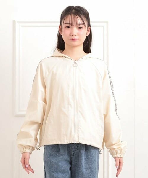 PINK-latte / ピンク ラテ ブルゾン | ロゴラインナイロンパーカーブルゾン | 詳細1