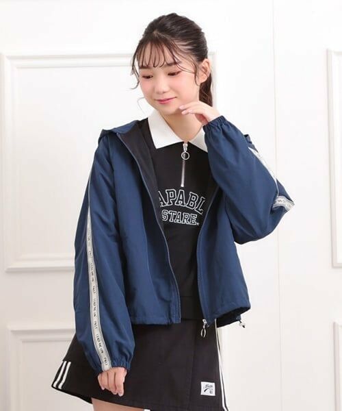 PINK-latte / ピンク ラテ ブルゾン | ロゴラインナイロンパーカーブルゾン | 詳細17