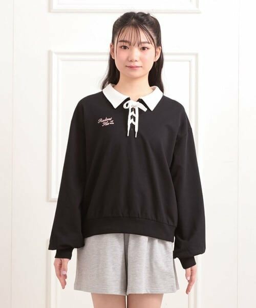 PINK-latte / ピンク ラテ ミニ丈・ひざ丈ワンピース | 【セットアイテム】ミニ裏毛レースアップ＋キュロットパンツ | 詳細1