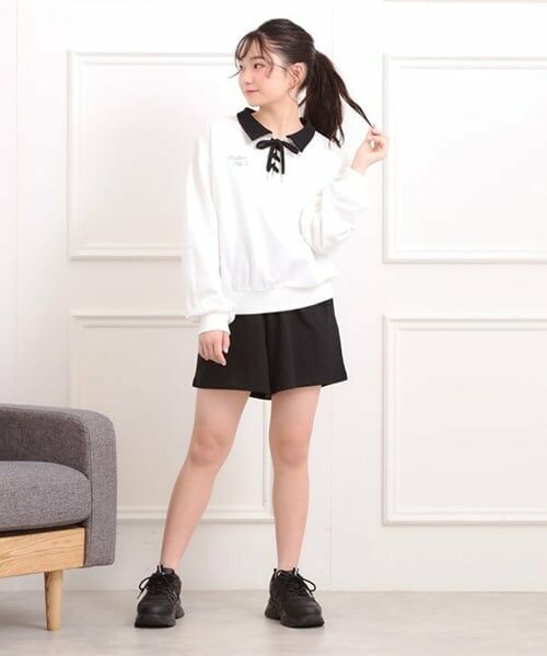 PINK-latte / ピンク ラテ ミニ丈・ひざ丈ワンピース | 【セットアイテム】ミニ裏毛レースアップ＋キュロットパンツ | 詳細15