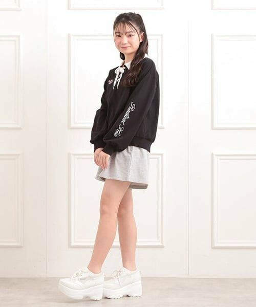 PINK-latte / ピンク ラテ ミニ丈・ひざ丈ワンピース | 【セットアイテム】ミニ裏毛レースアップ＋キュロットパンツ | 詳細20