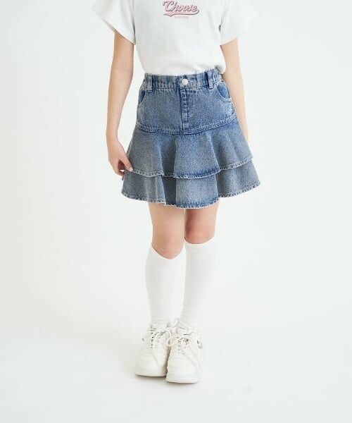 PINK-latte / ピンク ラテ ショート・ハーフ・半端丈パンツ | 裾フレアデニムスカート | 詳細14