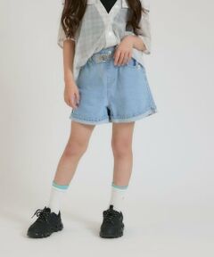 PINK-latte / ピンク ラテ ショート・ハーフ・半端丈パンツ | クリアベルトつきデニムショートパンツ