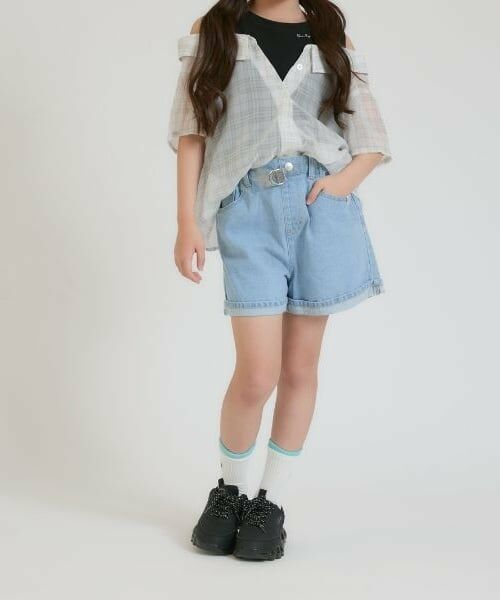 PINK-latte / ピンク ラテ ショート・ハーフ・半端丈パンツ | クリアベルトつきデニムショートパンツ | 詳細15