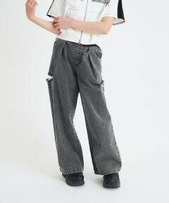 PINK-latte / ピンク ラテ その他パンツ | ダメージアソートタックデニムパンツ