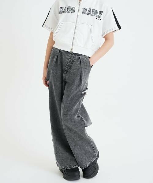 PINK-latte / ピンク ラテ その他パンツ | ダメージアソートタックデニムパンツ | 詳細15