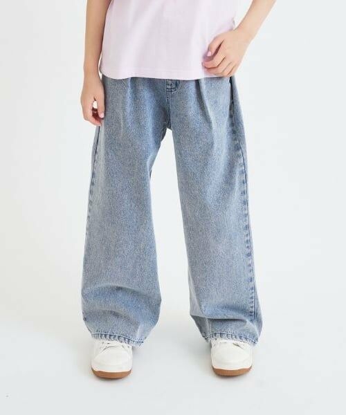PINK-latte / ピンク ラテ その他パンツ | ダメージアソートタックデニムパンツ（ライト ブルー）