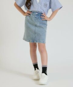 PINK-latte / ピンク ラテ ショート・ハーフ・半端丈パンツ | ラインストレッチ台形スカート