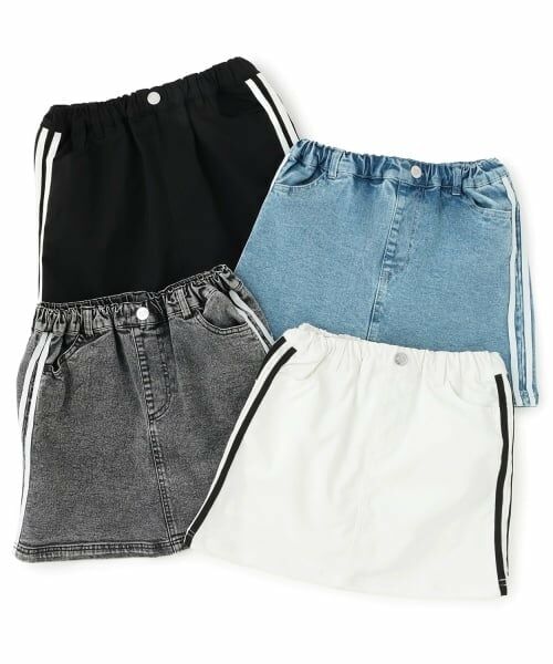 PINK-latte / ピンク ラテ ショート・ハーフ・半端丈パンツ | ラインストレッチ台形スカート | 詳細9