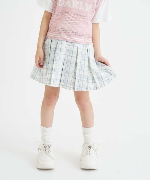 PINK-latte / ピンク ラテ ショート・ハーフ・半端丈パンツ | チェックフロントプリーツスカート（オフ ホワイト）