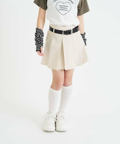 PINK-latte / ピンク ラテ ショート・ハーフ・半端丈パンツ | ベルトつきプリーツミニスカート（薄ベージュ）