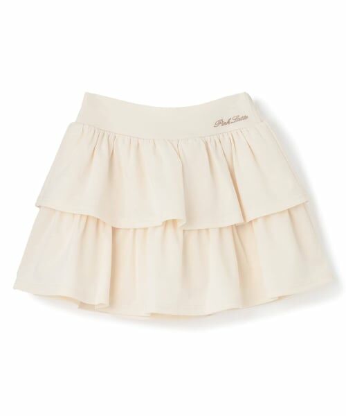 PINK-latte / ピンク ラテ ショート・ハーフ・半端丈パンツ | 【別注】アソート柄ポンチティアードスカート（アイボリー）