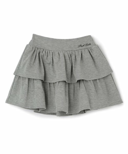 PINK-latte / ピンク ラテ ショート・ハーフ・半端丈パンツ | 【別注】アソート柄ポンチティアードスカート（トップ グレー）