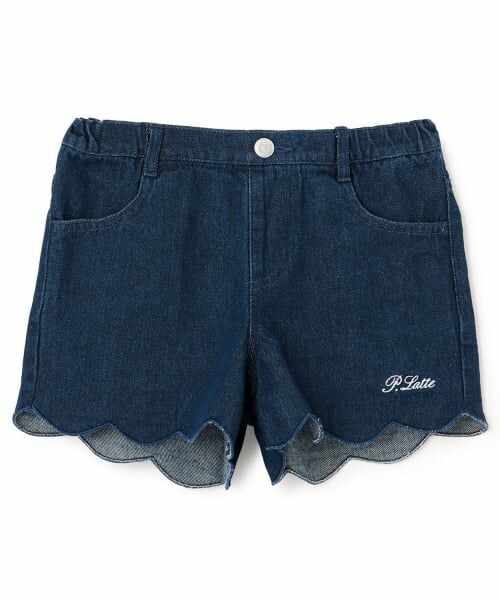 PINK-latte / ピンク ラテ ショート・ハーフ・半端丈パンツ | 【別注】スカラップショートパンツ（ブルー）