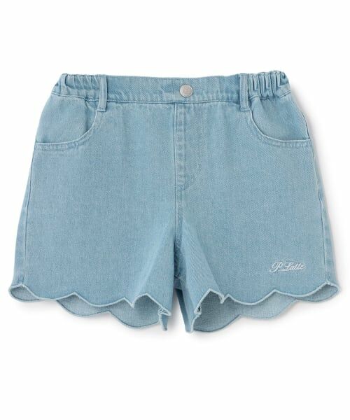 PINK-latte / ピンク ラテ ショート・ハーフ・半端丈パンツ | 【別注】スカラップショートパンツ（ライト ブルー）