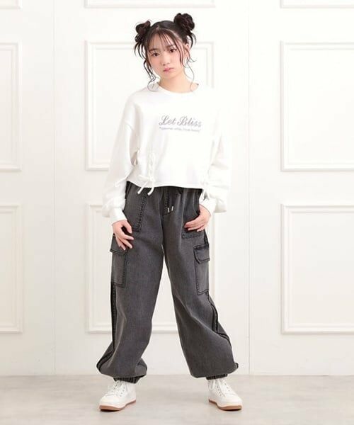 PINK-latte / ピンク ラテ その他パンツ | ラインデニムカーゴパンツ | 詳細9