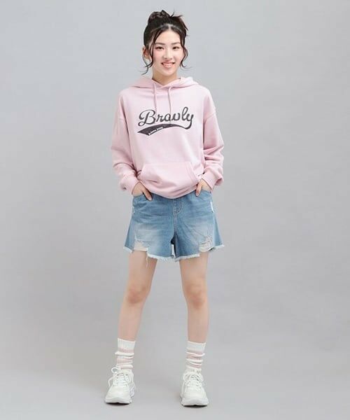 PINK-latte / ピンク ラテ ショート・ハーフ・半端丈パンツ | デニムツイルダメージショートパンツ | 詳細14