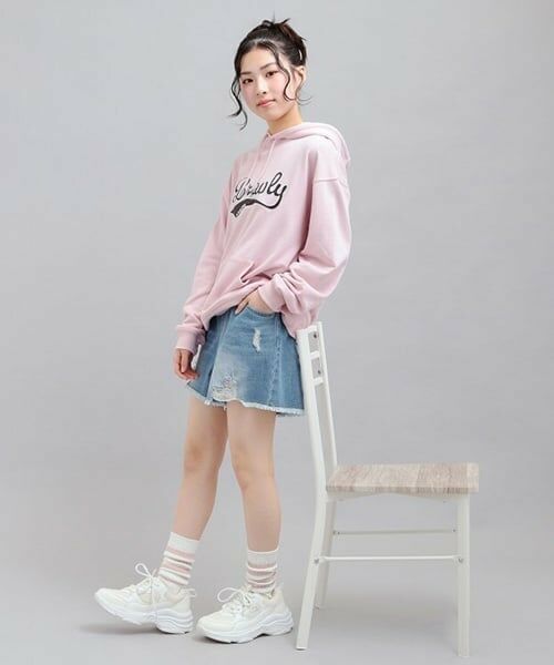 PINK-latte / ピンク ラテ ショート・ハーフ・半端丈パンツ | デニムツイルダメージショートパンツ | 詳細15