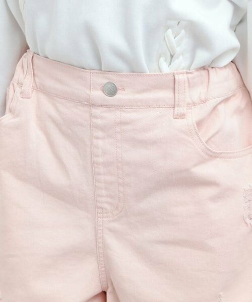 PINK-latte / ピンク ラテ ショート・ハーフ・半端丈パンツ | デニムツイルダメージショートパンツ | 詳細4
